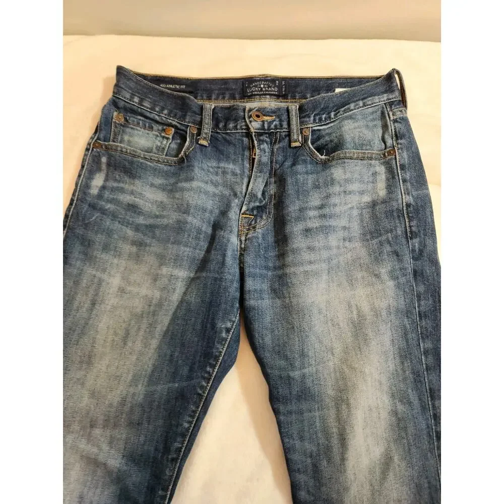 Lucky Brand 410 Athletic Jeans Mens (31 X 29 Actual) 30 X 30 Blue Whiskers